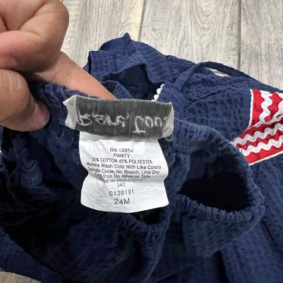 Rare too All American Girl Dress Navy and Red Star Cute Patriotic Dress Size 24M - Picture 2 of 3